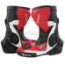 Waterproof Motorcycle Motorbike Leather Boots - Red & White